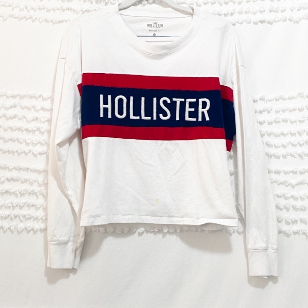 Hollister embroidered logo boyfriend tee s